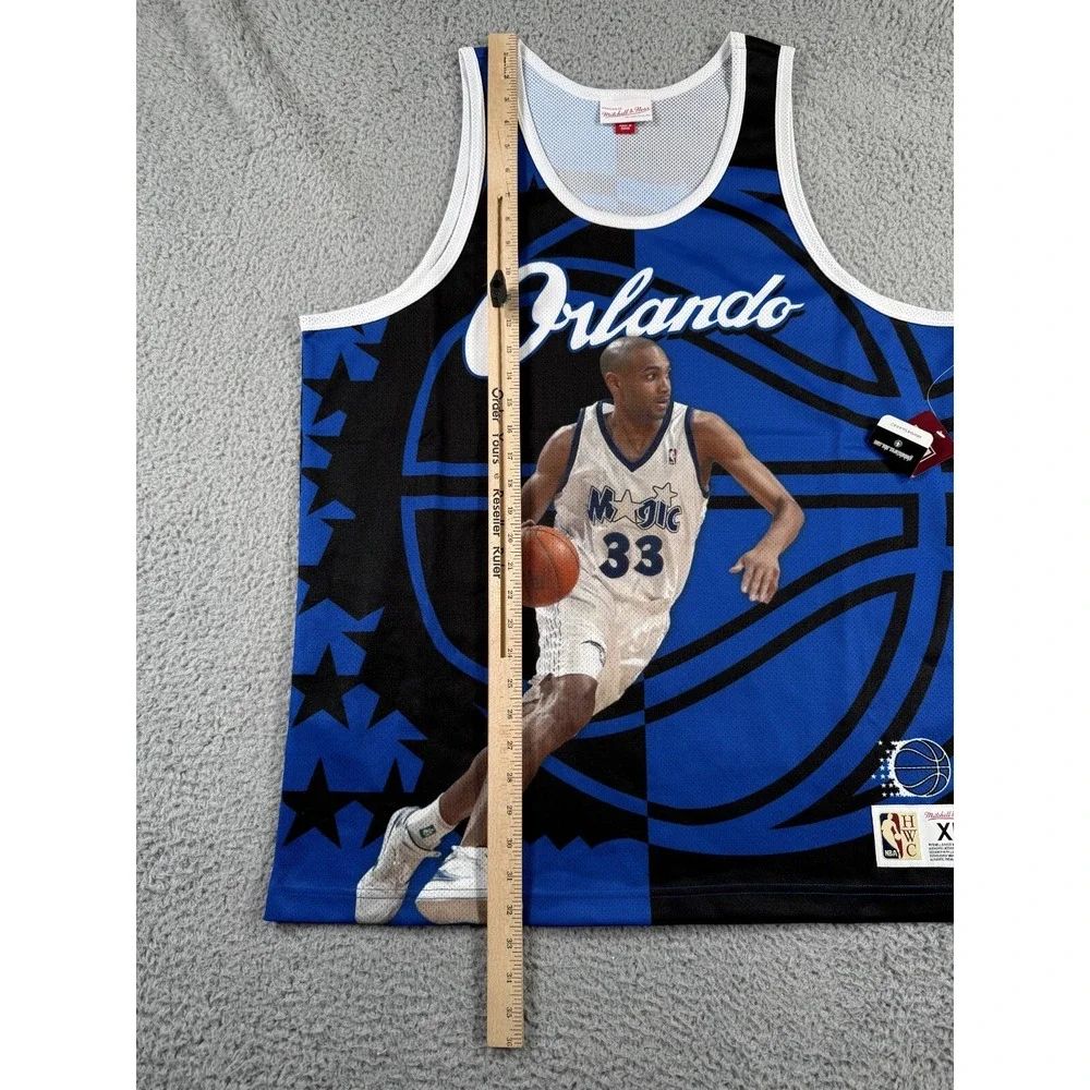 Mitchell‎ & Ness Grant Hill Jersey Men's XL Blue Orlando Magic Sublimated AOP